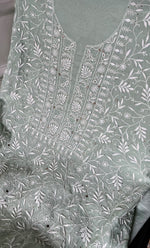 Load image into Gallery viewer, Women&#39;s Lakhnavi Handcrafted Maheshwari Mul Chanderi Kurta And Dupatta Set - HONC0200052
