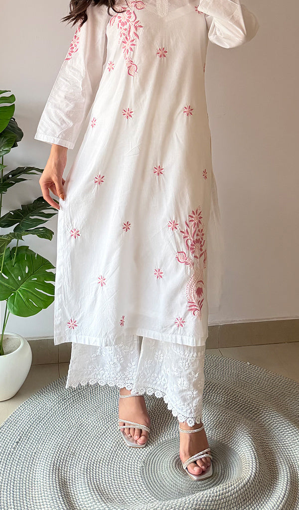 Women's Lucknowi Handcrafted Cotton Chikankari Kurti - HONC03376757