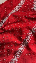 Load image into Gallery viewer, Saziya Women&#39;s Lakhnavi Handcrafted Mul Chanderi Semi - Stitched Kurta And Dupatta Set - HONC0270728
