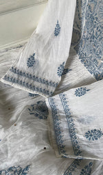 Load image into Gallery viewer, Haviya Women's Lakhnavi Handcrafted Mul Chanderi Semi - Stitchd Kurta And Dupatta Set - HONC0322138