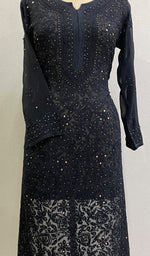 Women's Lakhnavi Handcrafted Viscose Georgette Chikankari Kurti -  HONC0139829