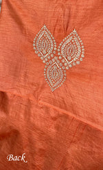 Load image into Gallery viewer, Lucknowi Handcrafted Munga Silk Chikankari Unstitched Men&#39;s Kurta Fabric - HONC0327311
