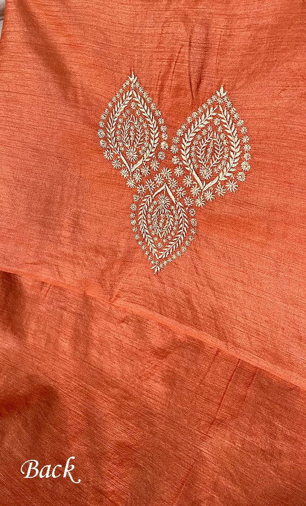 Lucknowi Handcrafted Munga Silk Chikankari Unstitched Men's Kurta Fabric - HONC0327311