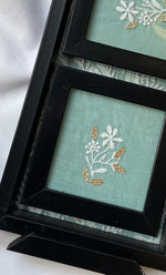 将图像加载到图库查看器中， Handcrafted Chikankari Tray with Two Coasters – Wooden Frame - HONC0313526
