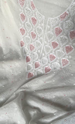Load image into Gallery viewer, Women's Lakhnavi Handcrafted Mul Chanderi Unstitched Kurta And Dupatta Set - HONC0319460