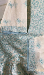 Load image into Gallery viewer, Hiba Women's Lakhnavi Handcrafted Semi - stitched Cotton Chikankari Suit Material - HONC0348828