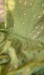Load image into Gallery viewer, Women&#39;s Lucknowi Handcrafted Chanderi Silk Chikankari Full Suit Material - HONC0168024
