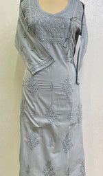 将图像加载到图库查看器中， Women&#39;s Lucknowi Handcrafted Mul Cotton Chikankari Angrakha- HONC0155834
