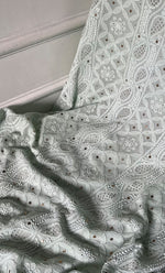 将图像加载到图库查看器中， Women's Lucknowi Handcrafted Viscose Georgette Unstitched Chikankari Suit Material - HONC0271118