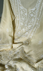 将图像加载到图库查看器中， Women&#39;s Lakhnavi Handcrafted Maheshwari Mul Chanderi Semi - Stitched Unstitched Kurta And Dupatta Set - HONC0299233
