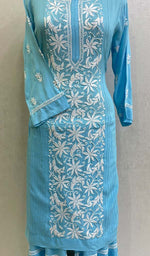 Load image into Gallery viewer, Women&#39;s Lakhnavi Handcrafted Modal Cotton Chikankari Kurta And Gharara Set - HONC0130430
