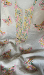 Load image into Gallery viewer, Titlee Women's Lakhnavi Handcrafted Mul Chanderi Unstitched Kurta And Dupatta Set - HONC0484661