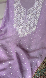 Load image into Gallery viewer, Jazba Women's Lakhnavi Handcrafted Mul Chanderi UnStitched Kurta And Dupatta Set - HONC0370178
