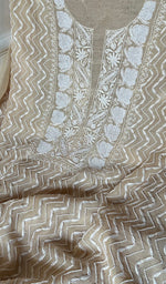 将图像加载到图库查看器中， Women&#39;s Lakhnavi Handcrafted Mul Chanderi UnStitched Kurta And Dupatta Set - HONC0298039
