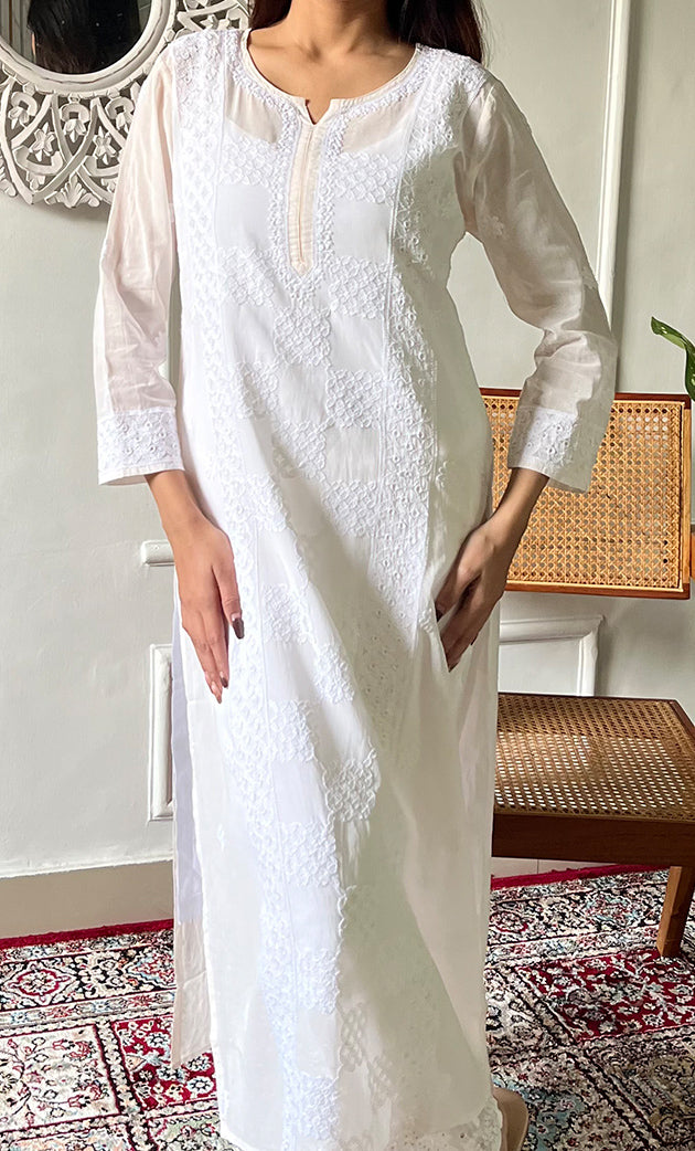 Women's Lucknowi Handcrafted Cotton Chikankari Kurti - HONC0303549