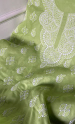 Load image into Gallery viewer, Women's Lakhnavi Handcrafted Unstitched Cotton Chikankari Suit Material - HONC0333967