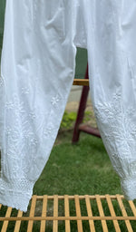 Load image into Gallery viewer, Women&#39;s Lucknowi Handcrafted Cotton Chikankari Pant - HONC0281326
