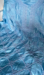 将图像加载到图库查看器中， Women's Lakhnavi Handcrafted Tussar Silk Chikankari Unstitched Kurti Fabric - HONC0368882