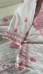 Load image into Gallery viewer, Haviya Women's Lakhnavi Handcrafted Mul Chanderi Semi - Stitchd Kurta And Dupatta Set - HONC0322127