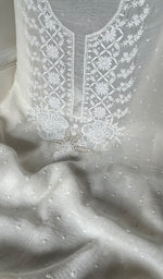 将图像加载到图库查看器中， Women&#39;s Lakhnavi Handcrafted Mul Chanderi Unstitched Kurta And Dupatta Set - HONC0298596
