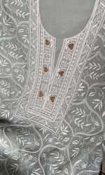 将图像加载到图库查看器中， Mehr Women&#39;s Lakhnavi Handcrafted Maheshwari Mul Chanderi Unstitched Kurta And Dupatta Set- HONC0286684
