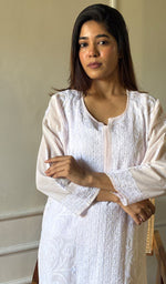Load image into Gallery viewer, Soniya Women&#39;s Lucknowi Handcrafted Cotton Chikankari Kurti - HONC0280040
