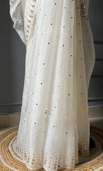 Load image into Gallery viewer, Women&#39;s Lucknowi Handcrafted Pure Organza Silk Chikankari Saree - HONC0306870
