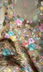 将图像加载到图库查看器中， Women&#39;s Lakhnavi Handcrafted Pure Organza Chikankari Unstitched Kurta And Dupatta Set- HONC0287004
