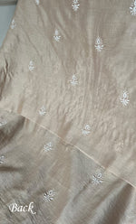 将图像加载到图库查看器中， Lucknowi Handcrafted Chanderi Silk Chikankari Unstitched Unisex Kurta Fabric - HONC0275127