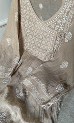 Load image into Gallery viewer, Women&#39;s Lakhnavi Handcrafted Mul Chanderi Semi - Stitched Angrakha And Dupatta Set - HONC0286658
