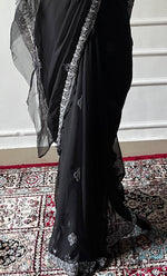 Load image into Gallery viewer, Women's Lucknowi Handcrafted  Faux-Georgette Chikankari Saree - HONC0188877