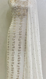 将图像加载到图库查看器中， Women&#39;s Lucknowi Handcrafted Viscose Georgette Chikankari Kurta And Dupatta Set - HONC0144589
