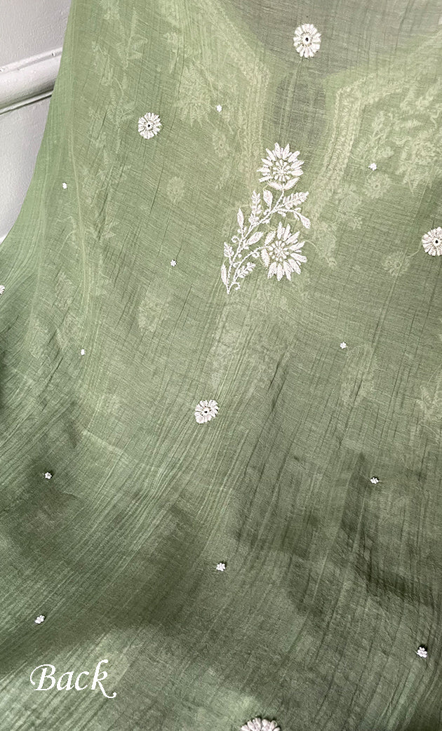 Women's Lucknowi Handcrafted Mul chanderi Chikankari Kaftan - HONC0310788