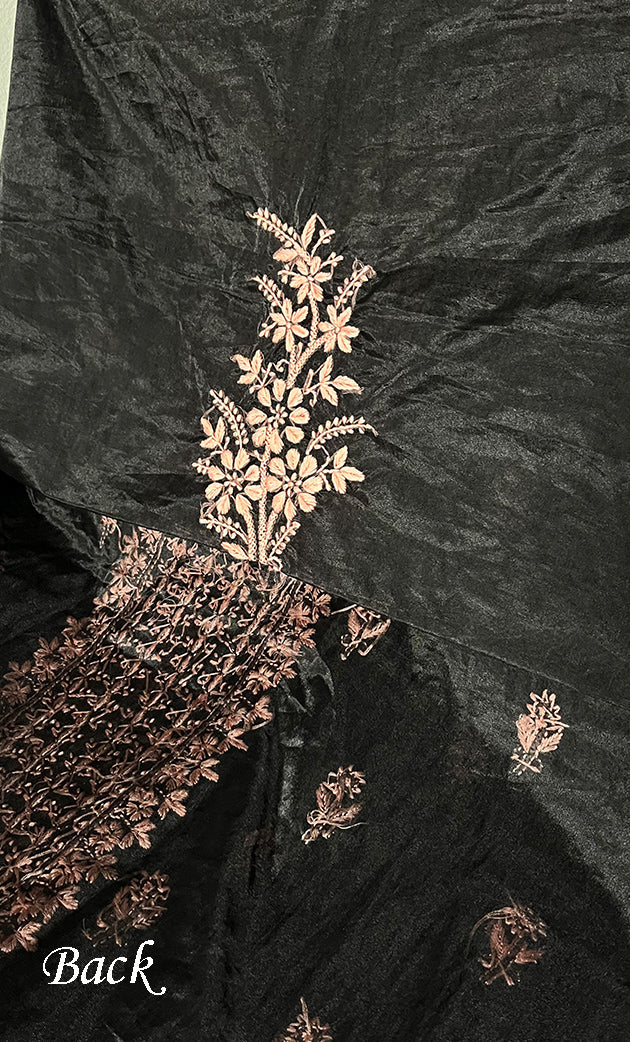 Charvi Women's Lakhnavi Handcrafted Organza Chikankari Unstitched Kurti Fabric - HONC0336183