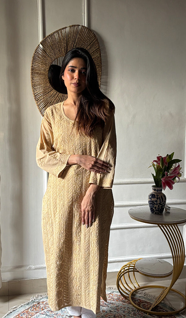 Women's Lakhnavi Handcrafted Cotton Chikankari Kurti - HONC0337450