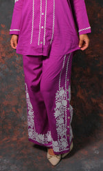 Load image into Gallery viewer, khayal Women&#39;s Lakhnavi Handcrafted Cotton Chikankari Kurti And Plazzo Set - HONC0323928
