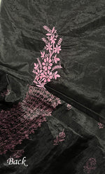 Load image into Gallery viewer, Charvi Women's Lakhnavi Handcrafted Organza Chikankari Unstitched Kurti Fabric - HONC0336175