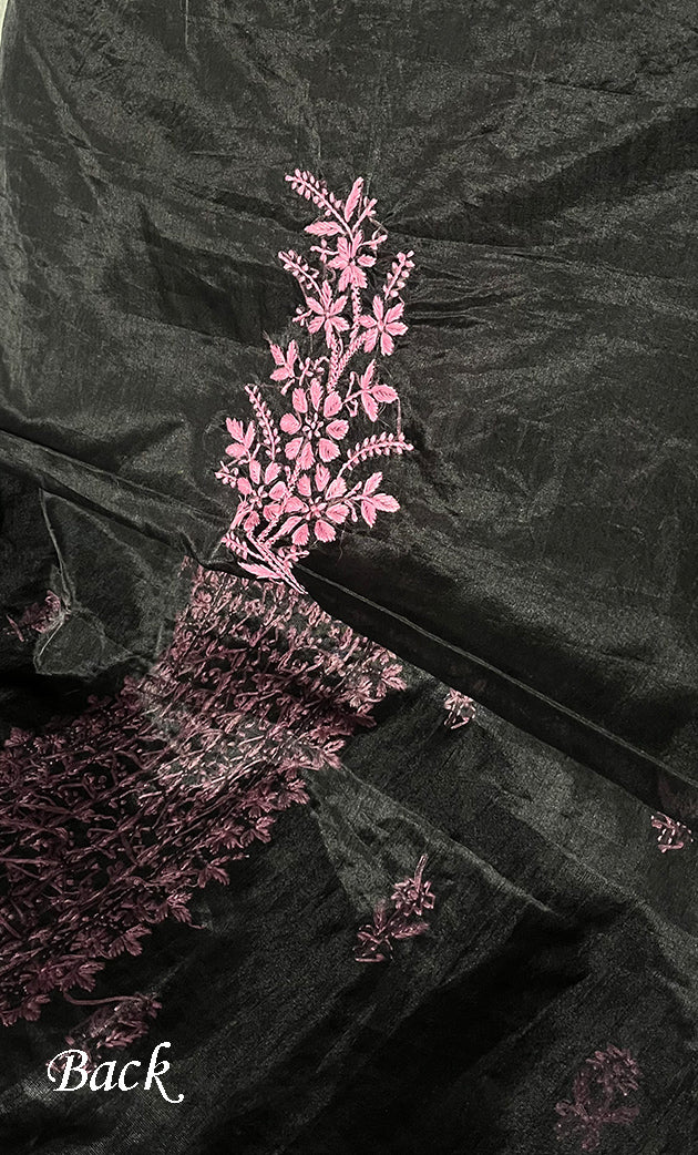 Charvi Women's Lakhnavi Handcrafted Organza Chikankari Unstitched Kurti Fabric - HONC0336175