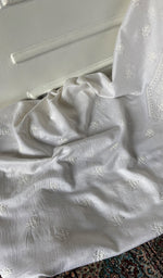 Load image into Gallery viewer, Women's Lucknowi Handcrafted Chanderi Silk Unstitched Chikankari Kurta and Dupatta Set- HONC0276223