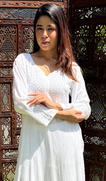 Load image into Gallery viewer, Women&#39;s Lucknowi Handcrafted Modal Cotton Chikankari Kurti - HONC0277734
