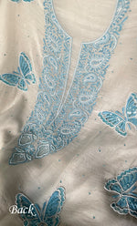 Load image into Gallery viewer, Titlee Women's Lakhnavi Handcrafted Unstitched Mul Chanderi Kurta And Dupatta Set - HONC0312086