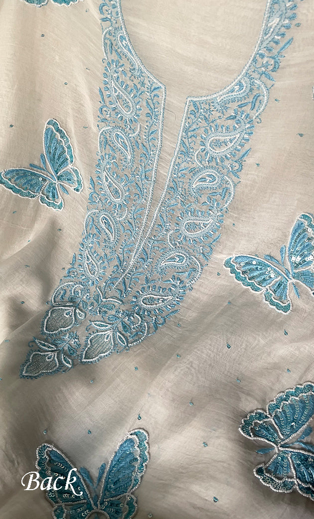 Titlee Women's Lakhnavi Handcrafted Unstitched Mul Chanderi Kurta And Dupatta Set - HONC0312086