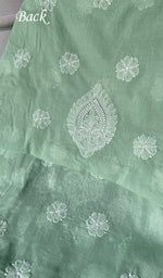 Load image into Gallery viewer, Women's Lakhnavi Handcrafted Cotton Chikankari Unstitched Kurti Fabric - HONC0367473