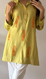 Load image into Gallery viewer, Aamna Women's Lakhnavi Handcrafted Cotton Chikankari Top - HONC0325808