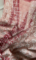 Load image into Gallery viewer, Women&#39;s Lakhnavi Handcrafted Munga Silk Chikankari Kurta And Dupatta Set- HONC0267016
