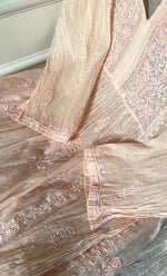 Load image into Gallery viewer, Women&#39;s Lakhnavi Handcrafted Mul Chanderi Semi - stitched Chikankari Full Suit Material - HONC0319557
