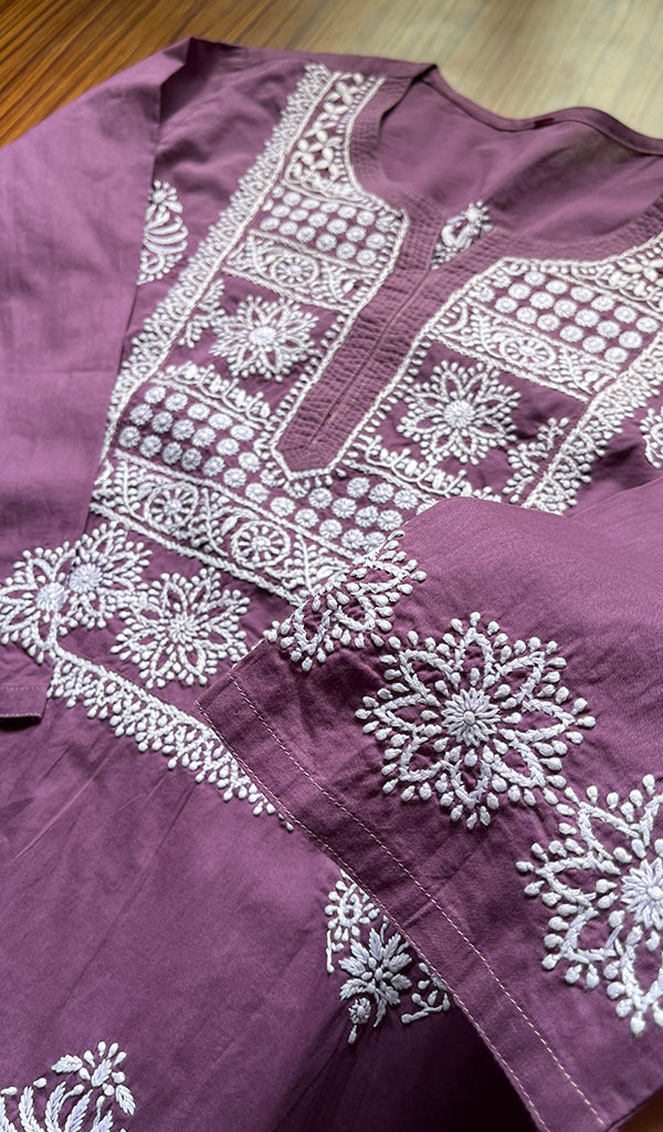 Women's Lucknowi Handcrafted Cotton Chikankari Kurti - HONC0300980