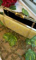 Load image into Gallery viewer, Beige Chikankari Embroidered Clutch - HONC0313591
