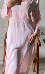 Load image into Gallery viewer, Rooh Women&#39;s Lucknowi Handcrafted Modal Cotton Chikankari Kurti - HONC0264889
