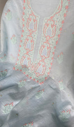 Load image into Gallery viewer, Zoha Women's Lakhnavi Handcrafted Mul Chanderi Unstitched Kurta And Dupatta Set- HONC0365497